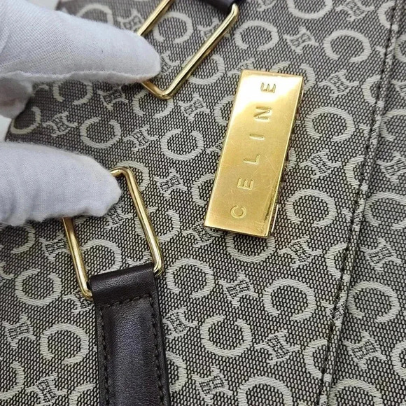 Celine Toile Carriage Leather Shoulder Bag - Picture 13 of 17